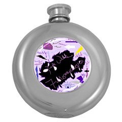 Life With Fibromyalgia Hip Flask (round)