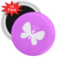 Butterfly 3  Button Magnet (10 Pack)