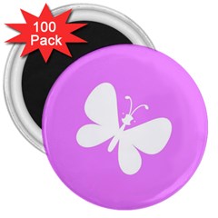 Butterfly 3  Button Magnet (100 Pack)