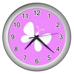 Butterfly Wall Clock (silver)