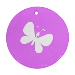 Butterfly Round Ornament (two Sides) by Colorfulart23