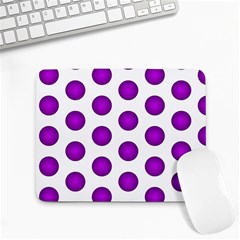 Purple And White Polka Dots Small Mouse Pad (rectangle)