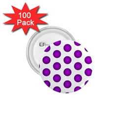 Purple And White Polka Dots 1 75  Button (100 Pack)