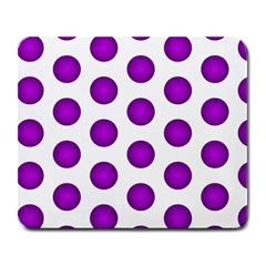 Purple And White Polka Dots Large Mouse Pad (rectangle)