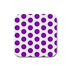 Purple And White Polka Dots Drink Coasters 4 Pack (square)