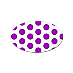 Purple And White Polka Dots Sticker (oval)