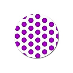 Purple And White Polka Dots Magnet 3  (round)