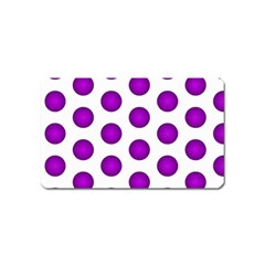 Purple And White Polka Dots Magnet (name Card) by Colorfulart23