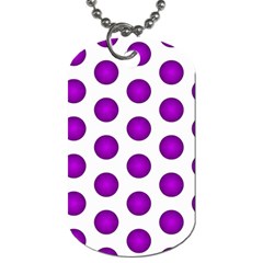 Purple And White Polka Dots Dog Tag (one Sided)