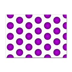 Purple And White Polka Dots A4 Sticker 10 Pack by Colorfulart23