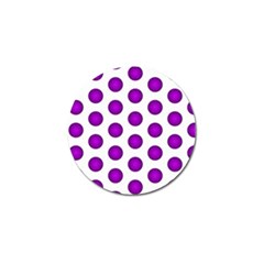 Purple And White Polka Dots Golf Ball Marker by Colorfulart23