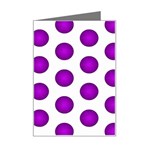 Purple And White Polka Dots Mini Greeting Card Left