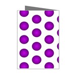 Purple And White Polka Dots Mini Greeting Card Right