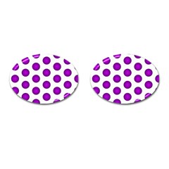 Purple And White Polka Dots Cufflinks (oval)