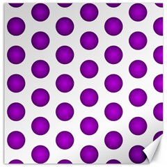 Purple And White Polka Dots Canvas 12  X 12  (unframed)