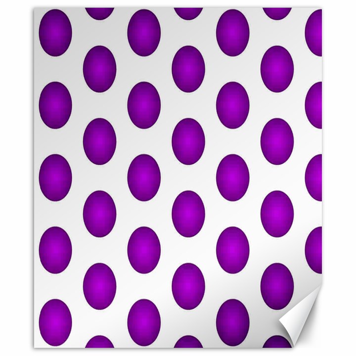 Purple And White Polka Dots Canvas 20  x 24  (Unframed)