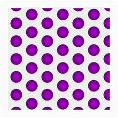 Purple And White Polka Dots Glasses Cloth (medium)