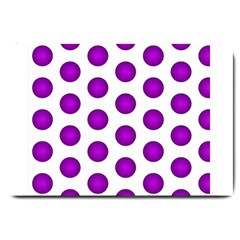 Purple And White Polka Dots Large Door Mat