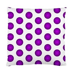 Purple And White Polka Dots Cushion Case (two Sided) 