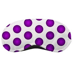 Purple And White Polka Dots Sleeping Mask by Colorfulart23