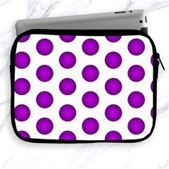 Purple And White Polka Dots Apple Ipad Zippered Sleeve