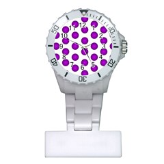 Purple And White Polka Dots Nurses Watch