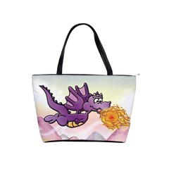 The Wee Purple Dragon Flying Large Shoulder Bag by CaterinaBassano