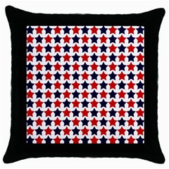 Patriot Stars Black Throw Pillow Case