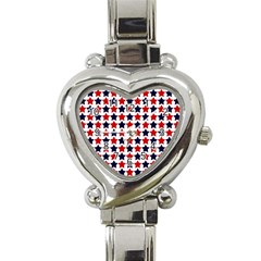 Patriot Stars Heart Italian Charm Watch  by StuffOrSomething