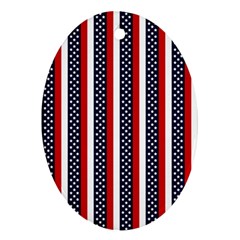 Patriot Stripes Oval Ornament