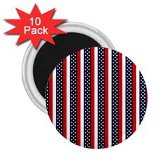 Patriot Stripes 2 25  Button Magnet (10 Pack)