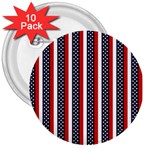 Patriot Stripes 3  Button (10 pack) Front