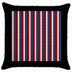 Patriot Stripes Black Throw Pillow Case