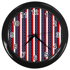 Patriot Stripes Wall Clock (black) by StuffOrSomething