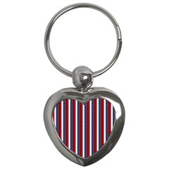 Patriot Stripes Key Chain (heart) by StuffOrSomething