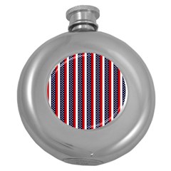 Patriot Stripes Hip Flask (round) by StuffOrSomething