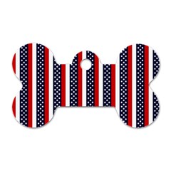 Patriot Stripes Dog Tag Bone (one Sided)