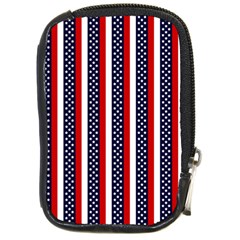 Patriot Stripes Compact Camera Leather Case by StuffOrSomething