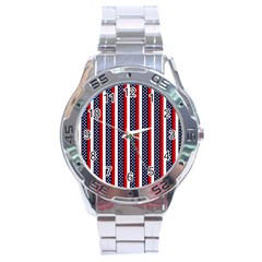 Patriot Stripes Stainless Steel Watch by StuffOrSomething