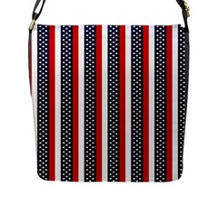 Patriot Stripes Flap Closure Messenger Bag (large)