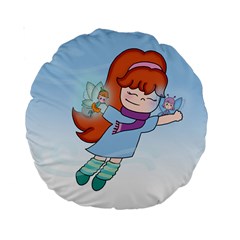 Fairy Flight 15  Premium Round Cushion  by CaterinaBassano