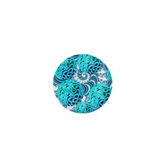 Teal Sea Forest, Abstract Underwater Ocean 1  Mini Button