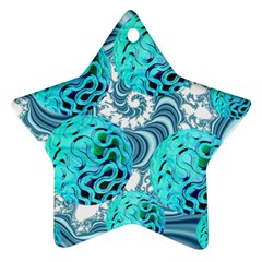 Teal Sea Forest, Abstract Underwater Ocean Star Ornament