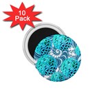 Teal Sea Forest, Abstract Underwater Ocean 1.75  Button Magnet (10 pack) Front