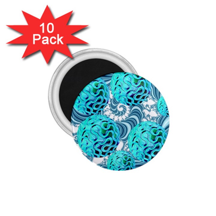 Teal Sea Forest, Abstract Underwater Ocean 1.75  Button Magnet (10 pack)