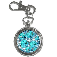 Teal Sea Forest, Abstract Underwater Ocean Key Chain Watch by DianeClancy