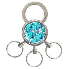 Teal Sea Forest, Abstract Underwater Ocean 3-ring Key Chain by DianeClancy