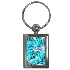 Teal Sea Forest, Abstract Underwater Ocean Key Chain (rectangle) by DianeClancy