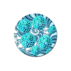 Teal Sea Forest, Abstract Underwater Ocean Magnet 3  (round) by DianeClancy