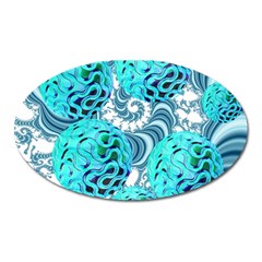 Teal Sea Forest, Abstract Underwater Ocean Magnet (oval)